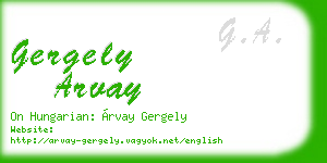 gergely arvay business card