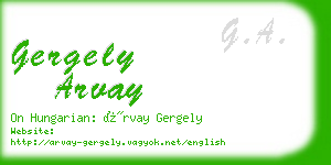 gergely arvay business card